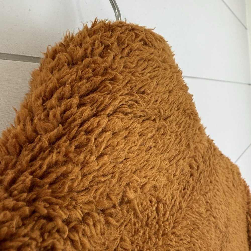 J.CREW Sherpa Camel Funnelneck Zip Jacket Women Small AB440 Teddy - Picture 10 of 14